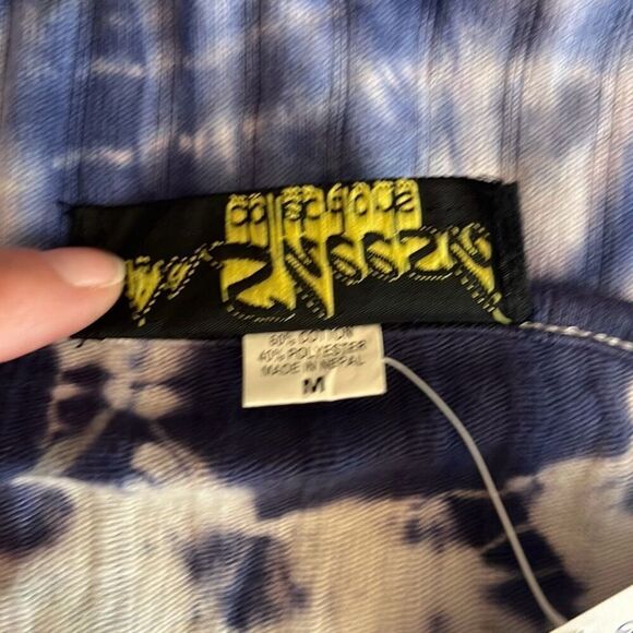 Sheesh Tie Dye Knit Top Purple White Embroidered Neckline Medium NWT Boho Hippie - Picture 8 of 10